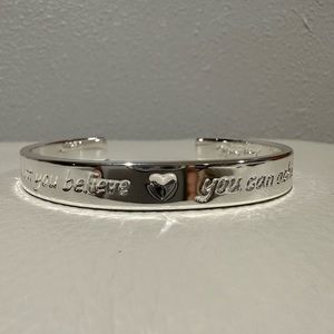 New Mary Kay Adjustable Silver Bracelet “What you believe you can achieve”